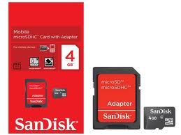 cartão de memoria  sandisk de  4gb